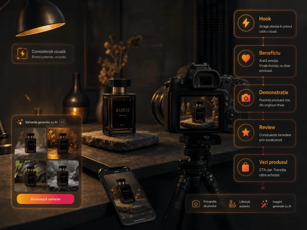 Fotografie de produs, lifestyle și imagini generate cu AI pentru magazinul tău online