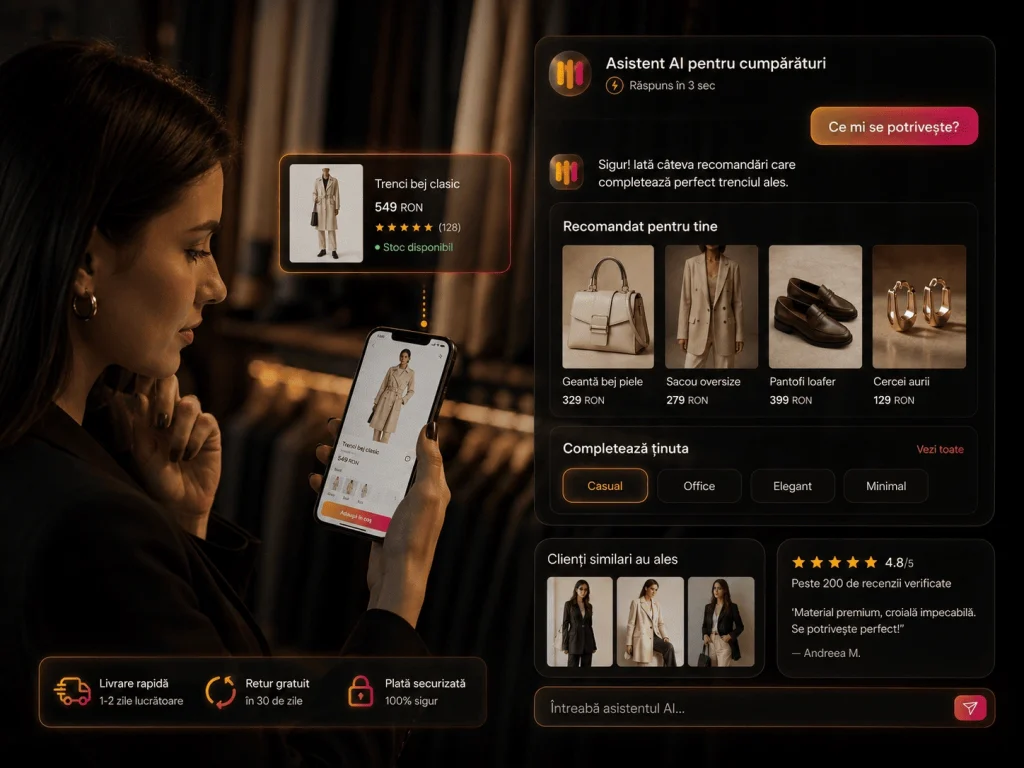 Chatbot AI pentru magazin online și recomandări automate de produse